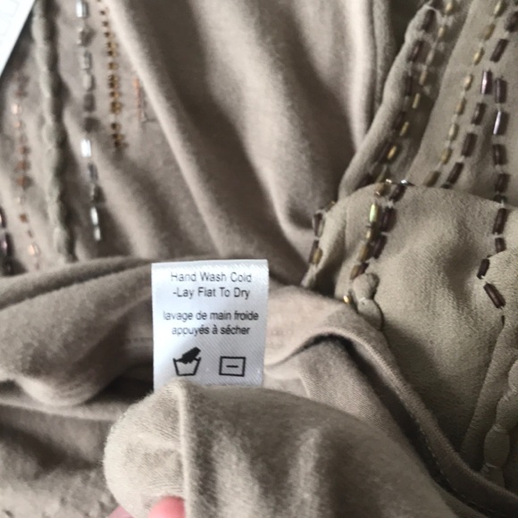 Anthropologie One September Beige Beaded Blouse - Picture 8 of 9